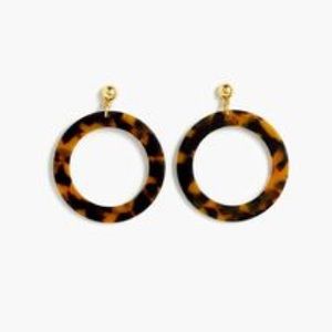 J. Crew Jewelry - J Crew Tortoise Leopard Hoop Earrings J. Crew Jewelry - J Crew Tortoise Leopard Hoop Earrings